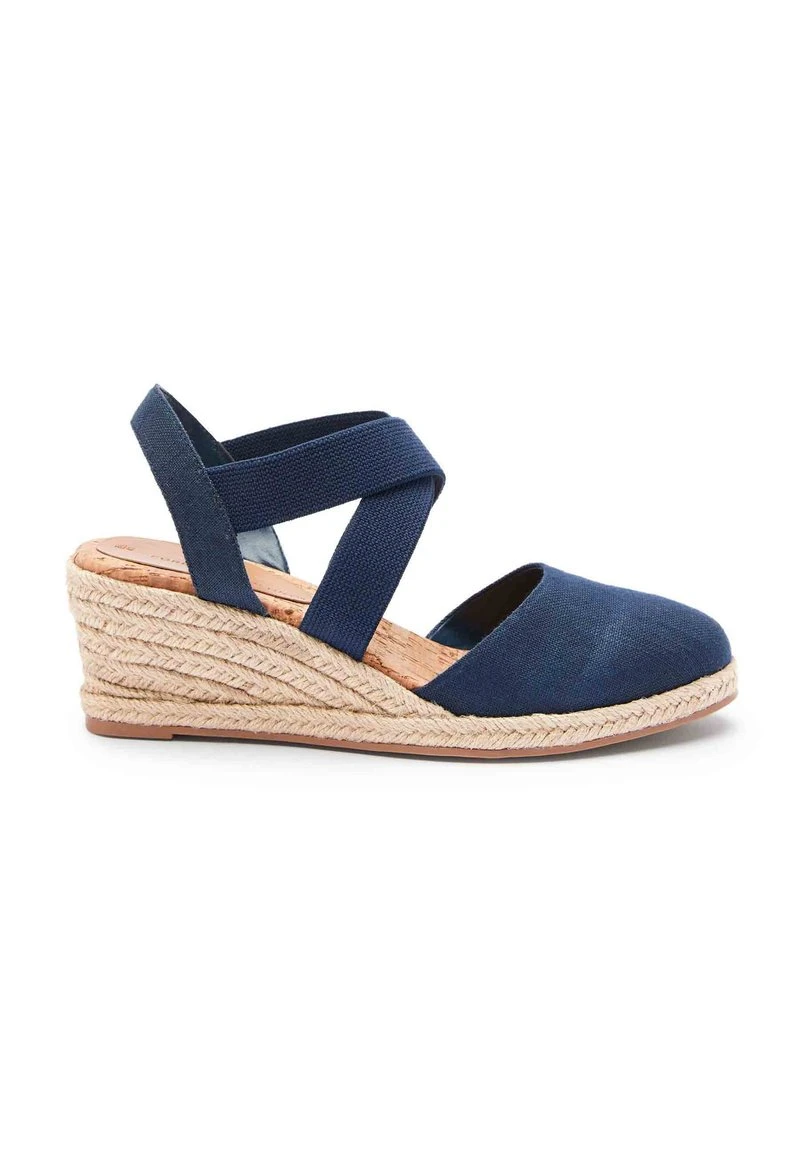 Next Damen FOREVER COMFORT ELASTIC CROSS OVER - Espadrille - Navy Blue 1 Next Damen FOREVER COMFORT ELASTIC CROSS OVER - Espadrille - Navy Blue