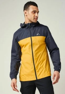 Next PACKABLE - Regenjacke / Wasserabweisende Jacke - Navy Blue Yellow | Herren