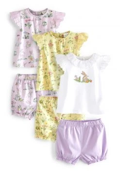 Next Kinder 6 PIECE - Shorts - Lilac & Yellow Print -Next Verkäufe 2022 01c99eade47c435097564dbd996bcf35