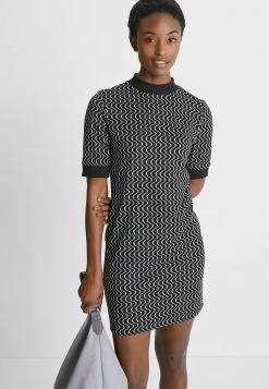 Next Damen SHORT SLEEVE - Strickkleid - Black