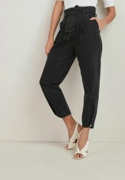 Next PAPERBAG - Jeans Relaxed Fit - Black Denim | Damen