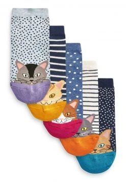 Next Damen CAT TOE SPOT STRIPE TRAINER 5 PACK - Socken - Blue