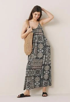 Next STRAPPY CAMI - Maxikleid - Black White Patch Print | Damen