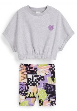 Next Kinder SET - Shorts - Purple Green Skater Style Print