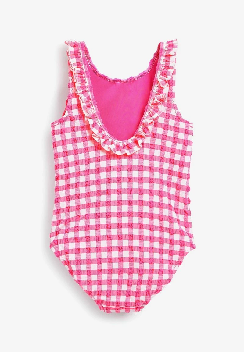Next Kinder TEXTURED GINGHAM - Badeanzug - Pink/white 2 Next Kinder TEXTURED GINGHAM - Badeanzug - Pink/white – Bild 2