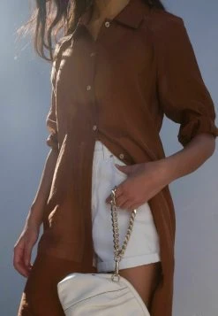 Next Damen LONGLINE - Blusenkleid - Camel Brown -Next Verkäufe 2022 092121b589ac44c2bd07c980e5783691