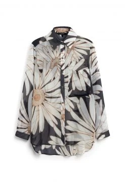 Next SHEER LONGLINE - Hemdbluse - Black Floral | Damen -Next Verkäufe 2022 0a28ef53c8bc4bc0bc38f96cc929c832