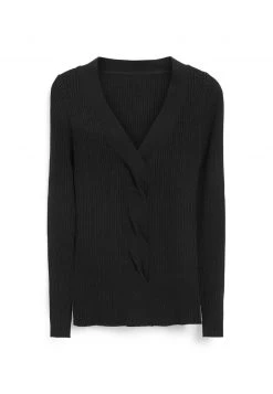 Next TWIST FRONT - Strickpullover - Black | Damen -Next Verkäufe 2022 0aa0cb58ccc24a428d01deeb625fc4c6