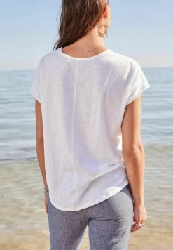Next Damen SHORT SLEEVE SLUB - T-Shirt Print - White -Next Verkäufe 2022 0aeb78f1d56e4c5594fa6f4fb0ccebfe
