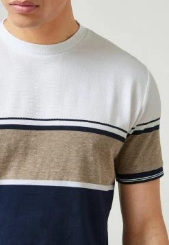 Next Herren BLOCKED - T-Shirt Print - Ecru White Navy Blue Textured -Next Verkäufe 2022 0b2c49c8d3ea4a2a89abb0ac56ce59d2