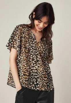 Next Damen FLUTTER - Bluse - Black And White Zebra