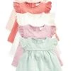 Next Kinder BABY 5 PACK - T-Shirt Basic - Pink, Cream, Purple And Green