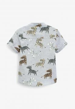 Next Kinder SHORT SLEEVE ZEBRA PRINT GRANDAD COLLAR - Hemd - Monochrome -Next Verkäufe 2022 0ddbe68c9a5c44a7b8419c81dbef04dc