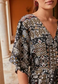 Next Damen KIMONO SLEEVE - Jumpsuit - Black/white Print -Next Verkäufe 2022 0dfe316df7054132a83793668b5cf589