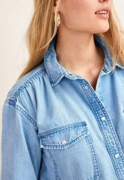 Next GATHERED SHOULDER DETAIL - Hemdbluse - Bleach Blue | Damen -Next Verkäufe 2022 0e15c190f06b48798a023c65e09144ab