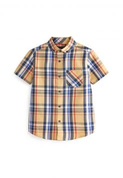 Next Kinder SHORT SLEEVE CHECK - Hemd - Tan Brown Navy Blue Spliced -Next Verkäufe 2022 0eb7557de5454138a45579374f09daf3