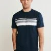 Next Herren BLOCKED - T-Shirt Print - Blue Pink Chest Stripe