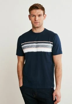 Next Herren BLOCKED - T-Shirt Print - Blue Pink Chest Stripe