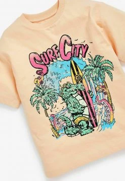 Next Kinder SURFER CROCODILE GRAPHIC - T-Shirt Print - Peach Orange -Next Verkäufe 2022 0f7c71b97178470f9e2cbfd392632858