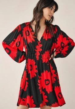 Next Damen Freizeitkleid - Red/black Floral