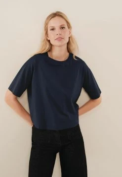 Next Damen BOXY RELAXED FIT - T-Shirt Basic - Dark Blue