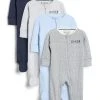 Next Kinder 4 PACK - Strampler - Grey/blue
