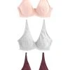 Next Damen 3 PACK - Triangel BH - Plum Purple Grey