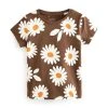 Next Kinder REGULAR (3-16YRS) - T-Shirt Print - Chocolate Brown Daisy