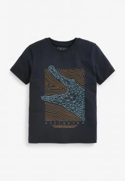 Next Kinder 3 PACK - T-Shirt Print - Ochre Yellow Navy Blue -Next Verkäufe 2022 1242ca51412544f3961aea3426d3cc88