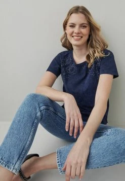 Next SHORT SLEEVE RAGLAN - T-Shirt Print - Navy Blue | Damen -Next Verkäufe 2022 14517391c9c84fa2a7c349a060eeb761