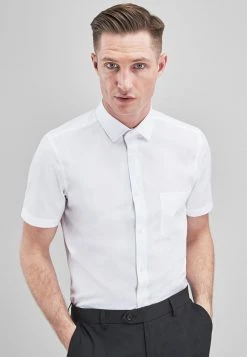 Next Herren WHITE REGULAR FIT SHORT SLEEVE EASY CARE SHORT SLEEVE SHIRT - Hemd - White