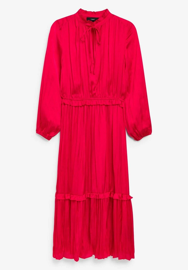 Next Damen SATIN TIE NECK - Freizeitkleid - Red 5 Next Damen SATIN TIE NECK - Freizeitkleid - Red – Bild 5