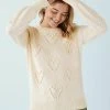 Next Damen POM POM HEART CREW NECK - Strickpullover - Off White