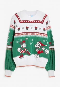 Next Damen CHRISTMAS - Strickpullover - Green, White