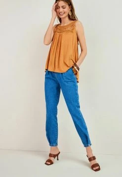 Next Damen Top - Tan Brown