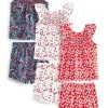 Next Kinder PACK SHIRRED NECK - Nachtwäsche Set - Red/white/navy Floral