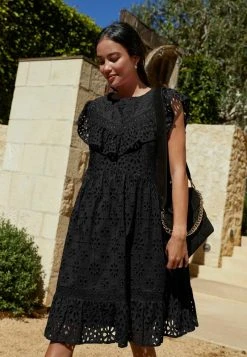 Next Damen BRODERIE MIDI - Strandaccessoire - Black