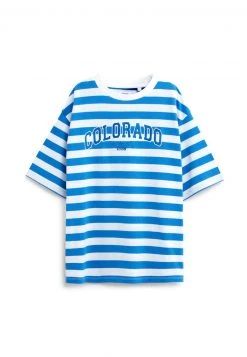 Next Kinder STRIPE COLORADO EMBROIDERY - T-Shirt Print - Blue White