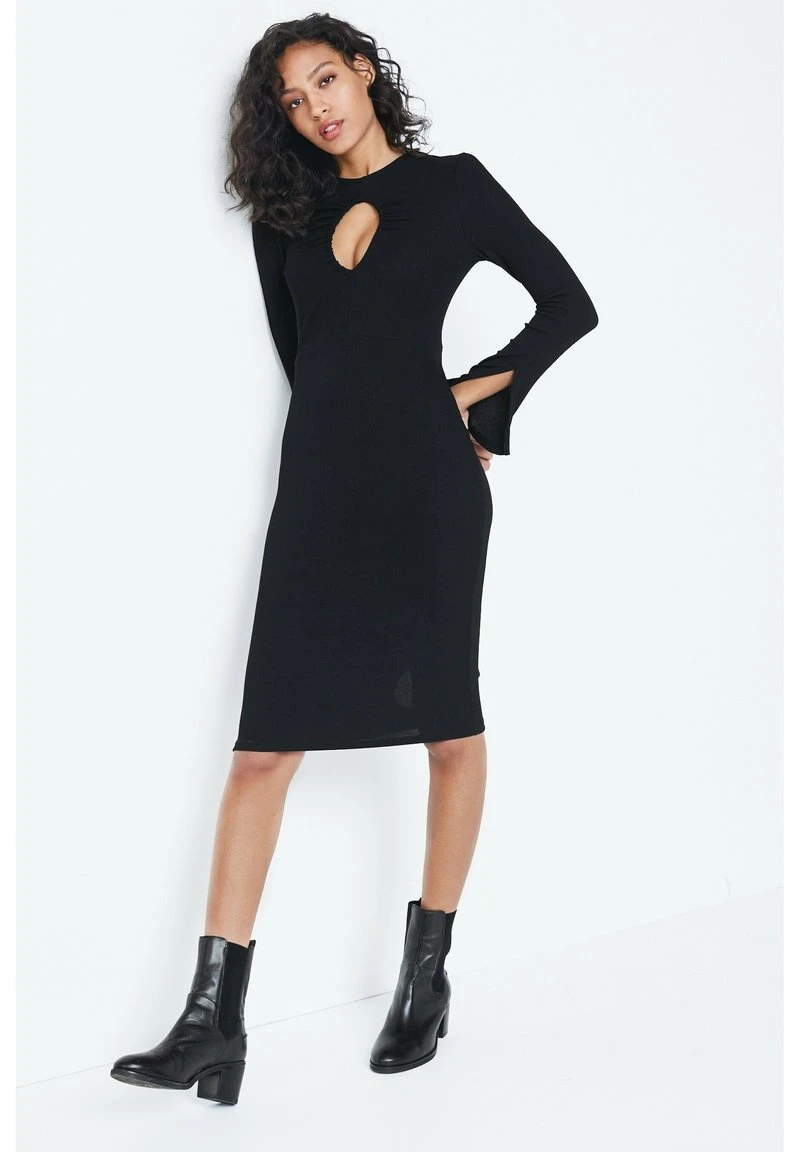 Next Damen CUT OUT LONG SLEEVE - Etuikleid - Black 2 Next Damen CUT OUT LONG SLEEVE - Etuikleid - Black – Bild 2