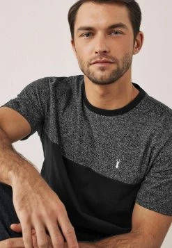Next Herren BLOCK - T-Shirt Print - Black Charcoal Grey Marl -Next Verkäufe 2022 19dcaed2bd1642b48b621fc2f5a46615
