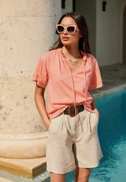 Next Damen TIE FRONT - Bluse - Coral Pink
