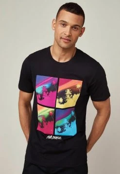 Next Herren GRAPHIC - T-Shirt Print - Black Palm Colour Pop