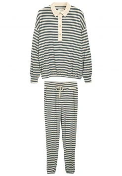 Next Damen RUGBY SET - Nachtwäsche Set - Navy Blue Stripe