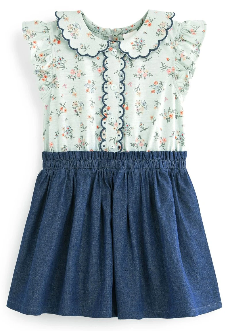 Next Kinder FLORAL COLLARED - Freizeitkleid - Denim Jersey 5 Next Kinder FLORAL COLLARED - Freizeitkleid - Denim Jersey – Bild 5