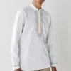 Next Herren EMBROIDERED REGULAR LENGTH KURTA - Hemd - White