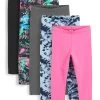 Next Kinder 5 PACK - Leggings - Hosen - Neon Blue/pink/black/grey