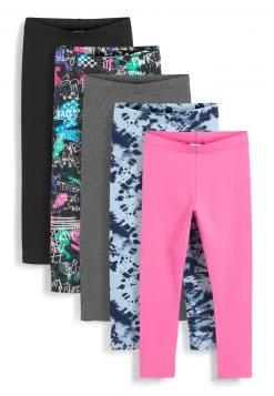 Next Kinder 5 PACK - Leggings - Hosen - Neon Blue/pink/black/grey
