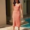 Next Damen SQUARE NECK MIDI - Etuikleid - Red
