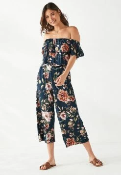 Next OFF SHOULDER - Jumpsuit - Navy Floral | Damen