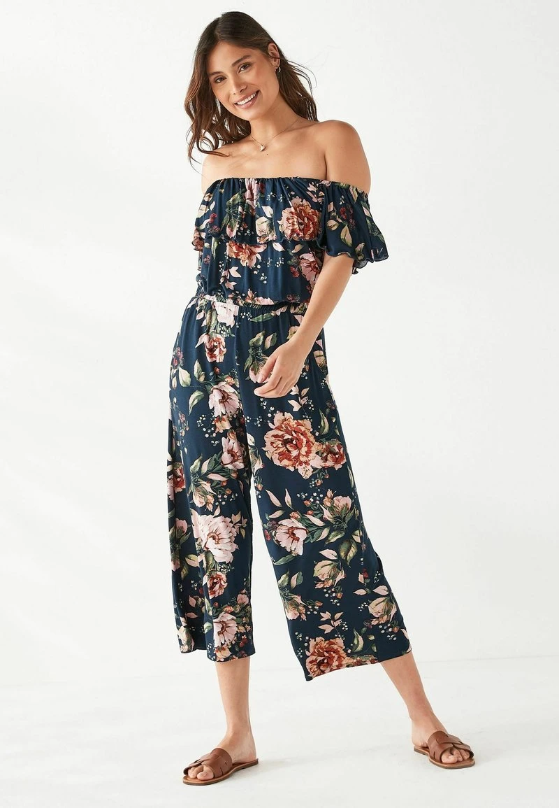 Next OFF SHOULDER - Jumpsuit - Navy Floral | Damen 1 Next OFF SHOULDER - Jumpsuit - Navy Floral | Damen